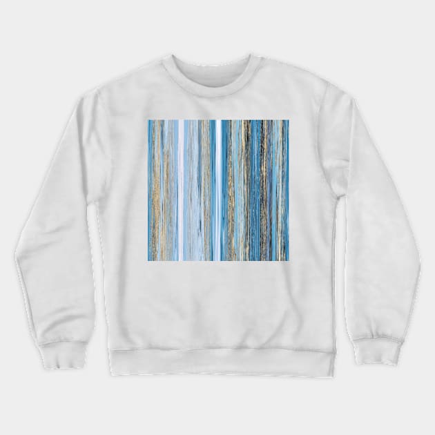 pastel blue turquoise white gold abstract striped pattern Crewneck Sweatshirt by katerina-ez